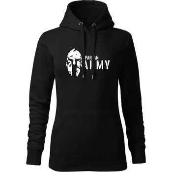 Image 1 of DRAGOWA дамски суитшърт с качулка, Spartan Army, черен, 320г/м2 (5889)