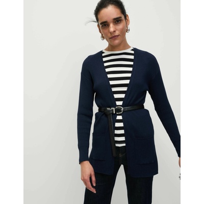 Marks & Spencer Дълга ребрест жилетка без закопчаване Marks & Spencer тъмносиня Marks & Spencer | Sin | ЖЕНИ | L