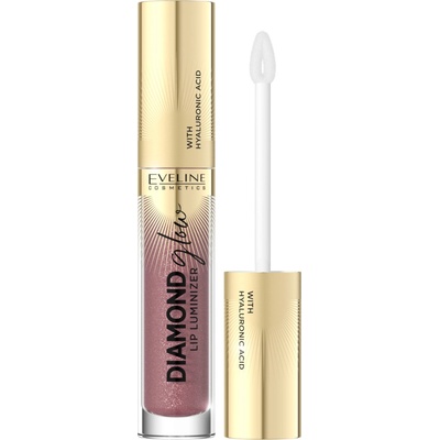 Eveline Cosmetics Diamond Glow trblietavý lesk na pery s kyselinou hyalurónovou 11 Rose Nude 4,5 ml
