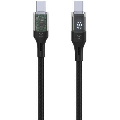 кабел за зареждане и данни с дисплей - USB-C към USB-C - 2 m - черен (84066)