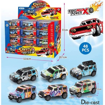 Метална цветна кола Speed в кутия