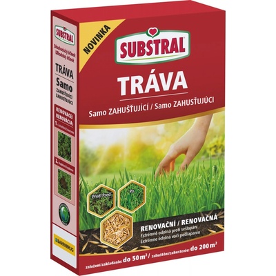 SUBSTRAL Travní směs samozahušťující - Renovační 1 kg EVERGREEN