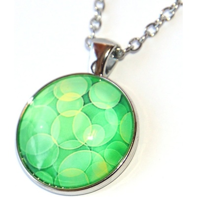 Fashion Jewerly Řetízek amulet zelené bubliny, lehkost, bubble dream 3186