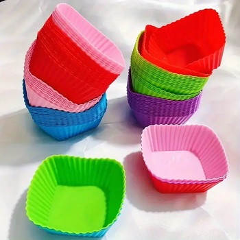 Image 1 of Силиконови форми за мъфини 6бр квадрат (8328922)