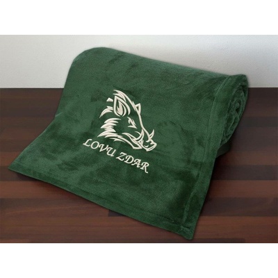 Povlečení Plus deka pro myslivce Kanec + Lovu zdar zelená 150x200