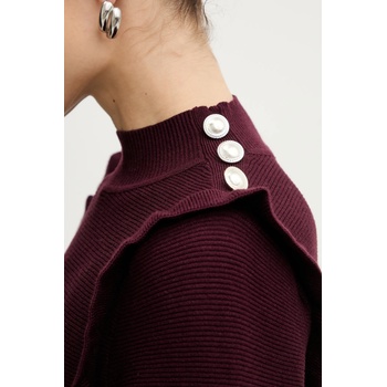 Morgan Пуловер Morgan в бордо с ниско поло MGENEV (MGENEV)