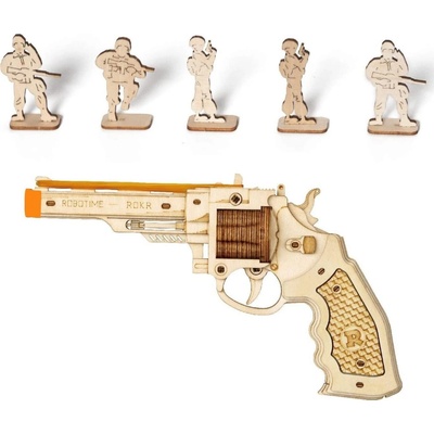 ROBOTIME Rokr 3D dřevěné puzzle Revolver Corsac M60 102 ks