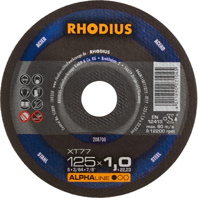 RHODIUS Extra tenký řezný kotouč XT77 125 x 1,0 x 22,23 ALPHAline 208700