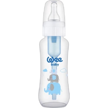 Wee Baby Бебешко шише Wee Baby Anti-Colic, 240 ml, бяло със слончета (295)