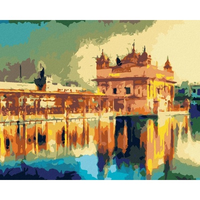 Zuty Malování Podle Čísel Zlatý Chrám U Amritsaru V Indii 80 x 100 Cm Plátno Rám