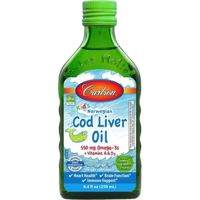 Carlson Labs Kid's Cod Liver Oil 550 mg [250 мл] Зелена ябълка