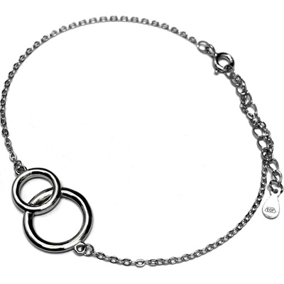 Zlatnictví Zlatíčko stříbrný náramek dvojkroužek AH4632