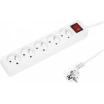 BLOW 98-738# Extension cord pr-570wsp 5-outlet with grounding+switch 3m white 3x1.5mm