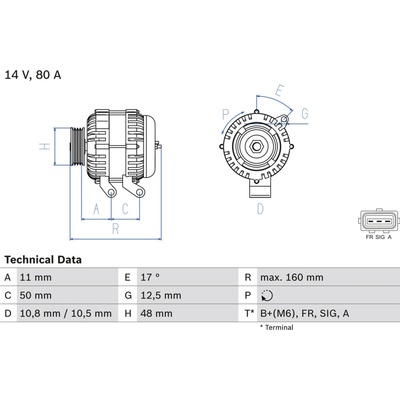 Alternátor BOSCH 0 986 044 701 (0986044701)