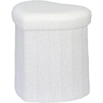 H S Collection Taburet s úložným prostorem srdce 34 × 28 × 35 cm bílá