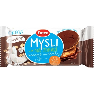 Ovsené polomáčané sušienky Emco Mysli kokosové 60 g