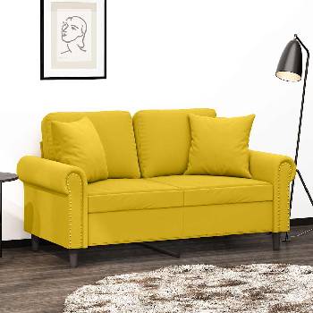 vidaXL Декоративни възглавници, 2 бр, Жълто , 40x40 см, кадифе (349491)