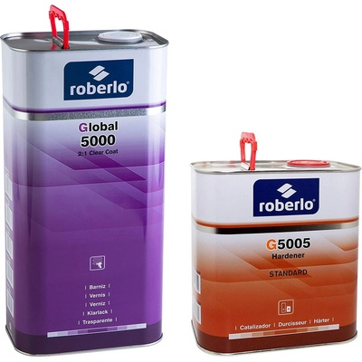 Lesklý čirý lak ROBERLO GLOBAL 5000 2: 1, 5L laku + 2,5L tužidla + 500ml ředidla