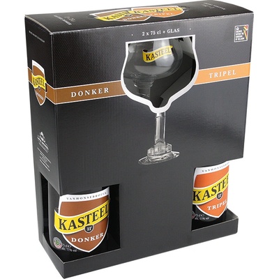 Kasteel Donker Tripel dárkový set 22° 11% 2 x 0,75 (sklo)