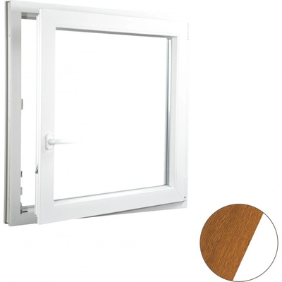 Aluplast Plastové okno jednokřídlo zlatý dub/bílé 550 x 550 mm Pravé, Dvojsklo Ug= 1,1