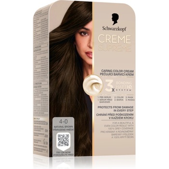 Schwarzkopf Creme Supreme перманентната боя за коса цвят 4-0 Natural Brown 60ml