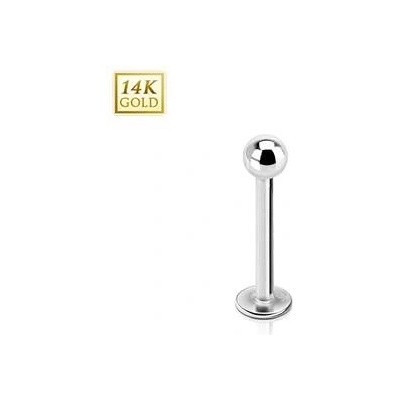 Šperky4U zlatý piercing do brady labreta ZL01101-12083-WG