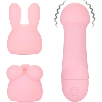 BOOM NANA set vibrátoru a návleků růžová