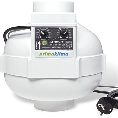Prima Klima Вентилатор PK100-TC с контролер на темп. Ø100mm 280m3/h