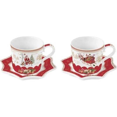 Easy Life kávová šálka + podšálka Christmas Memories 2 x 120 ml