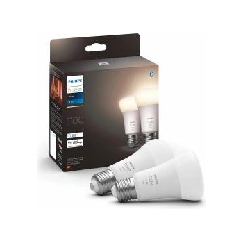 Philips White E27 LED light bulb, 1100lm, warm white, dimmable, controllable via app, compatible with Amazon Alexa (Echo, Echo Dot), pack of 2, old generation - 9290024692