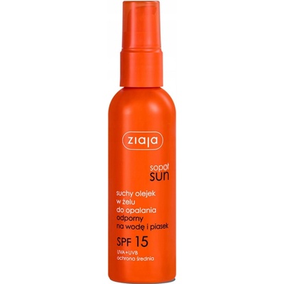 Ziaja Sopot Sun SPF15 vodeodolný suchý olej na opaľovanie v gélu dávkovač 90 ml