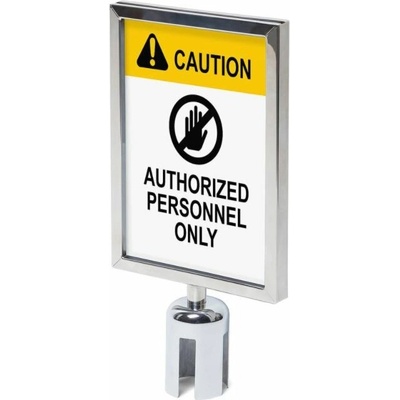 Držák na letáky A4 pro zahrazovací sloupky - chrom