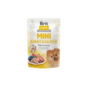 Brit Care Mini Rabbit & Salmon fillets in gravy-филенца от заек и сьомга в сос грейви, 85gr