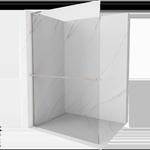 Mexen Kioto+ L душ кабина с рафт Walk-in 115 x 200 cm, прозрачна, четкан никел - 800-115-123-97-00 (800-115-123-97-00)