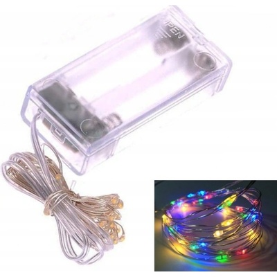 Dampod LED svetelný reťaz drôt 2 m 20 LED farebné 3 V 1,2 W