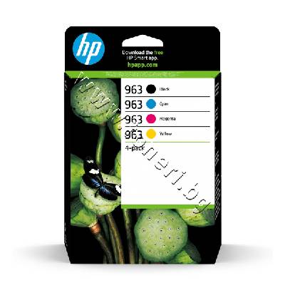 Мастило HP 963 combo 4-pack, 4 цвята, p/n 6ZC70AE - Оригинален HP консуматив - к-т 4 касети с мастило (6ZC70AE)
