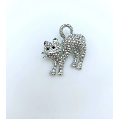 Phoenix brož Kočka s kamínky stříbrná 1427111747