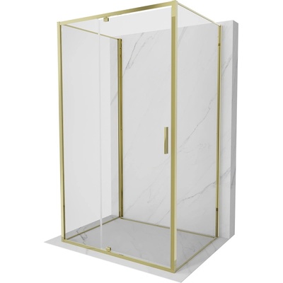 Mexen Exo-3S душ кабина с три стени, отваряеми 90 x 100 см, прозрачна, златна (819-090-100-50-00-3S)