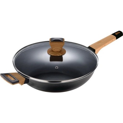 Bergner Pánev hluboká s nepřilnavým povrchem a poklicí 28 cm Earth Black BG-34628-BK