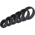 SuperLove Premium Wide Silicone Erection Cock Ring Kit Black