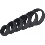 SuperLove Premium Wide Silicone Erection Cock Ring Kit Black
