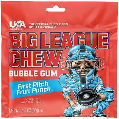 Big League trhaná žvýkačka s příchutí ovocného punče 60 g