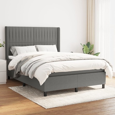 vidaXL 11461.3131586 Boxspring postel s matrací tmavě šedý textil