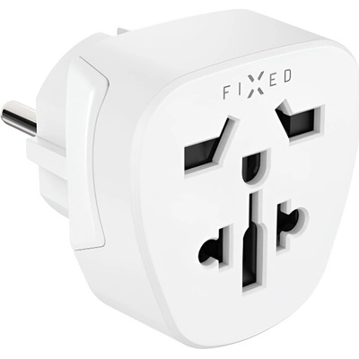 FIXED Adaptér EU Adapter 2 pro zapojení UK, US, AUS zařízení do EU zásuvek, bílý – Zboží Živě