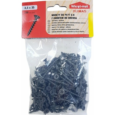 Vruty / Skrutky sadrokartón-drevo 3,5X35mm - 1000ks