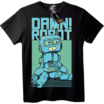 NOONEBRAND Тениска Damn Робот - S, Black