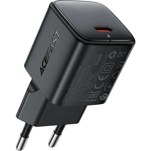 ACEFAST Зарядно за стена - Acefast A118 - GaN, Fast Charge, PD30W, мини дизайн, с Type-C към Type-C кабел 1.2m - Черен