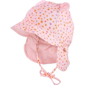 maximo Шапка с козирка maximo Baby's Bonnet with Ear and Neck Protection Cap - Muschelrosa / Blümchen - размер 41 cm (904-1843-1314)