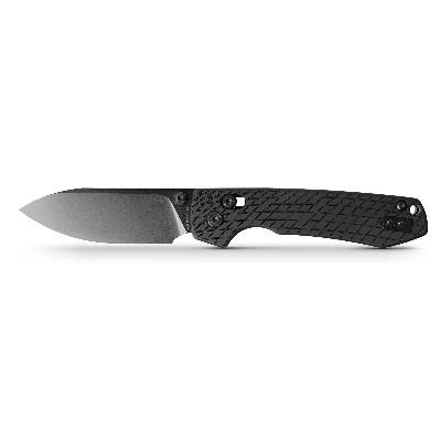Vosteed Raccoon Crossbar (Axis) Lock, Black Aluminum Handle with Gentle Grip, Black Stonewashed Nitro-V Drop Point Blade