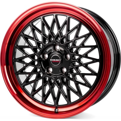 Borbet B 7x17 4x100 ET30 black rim red